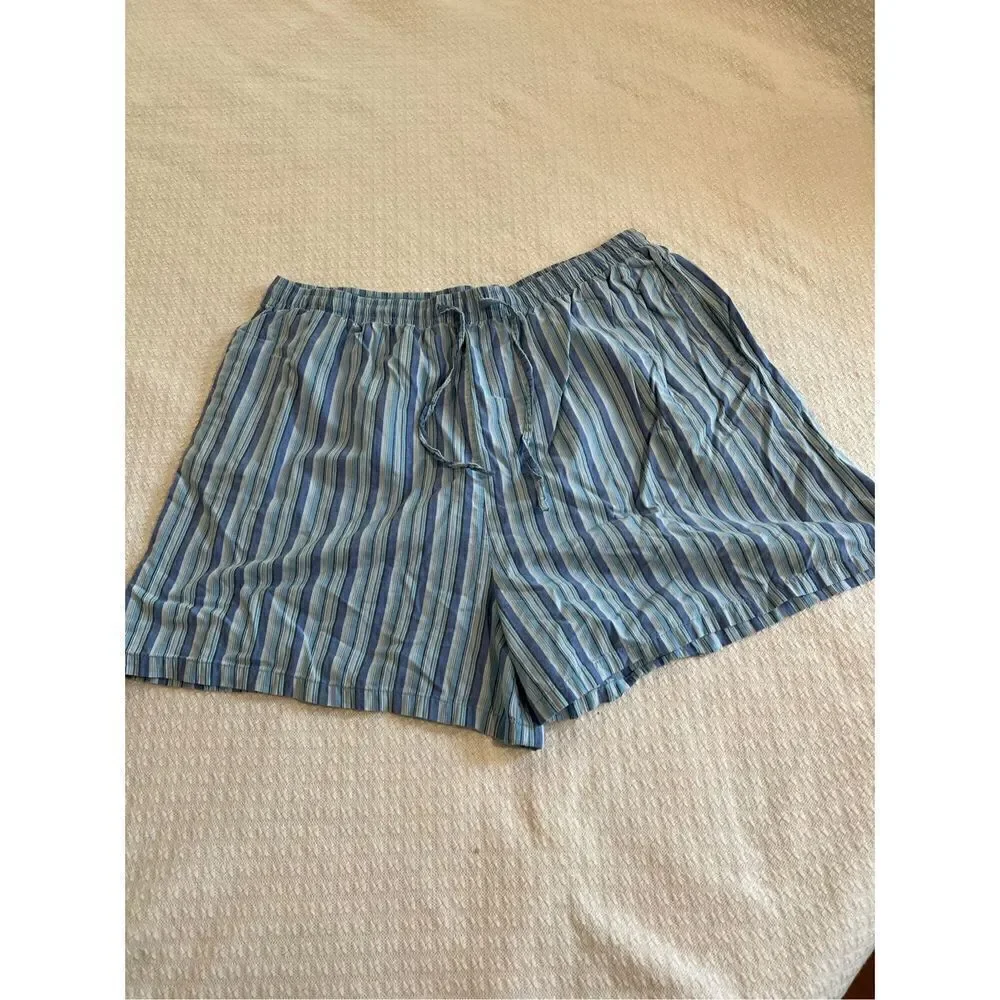 Set of 2 Vanity Fair striped Cotton pajama shorts